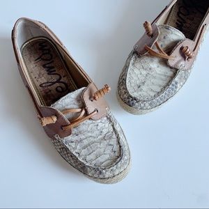 Sam Edelman Sebastian Snake Skin Loafers Boat Shoes Size 6.5